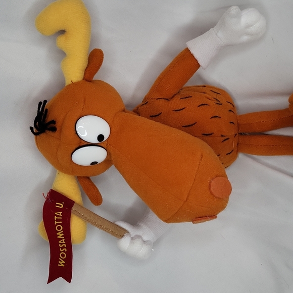 Bullwinkle J Moose vintage 1999 Plush 9" wossamotta University cartoon animal - Picture 1 of 5